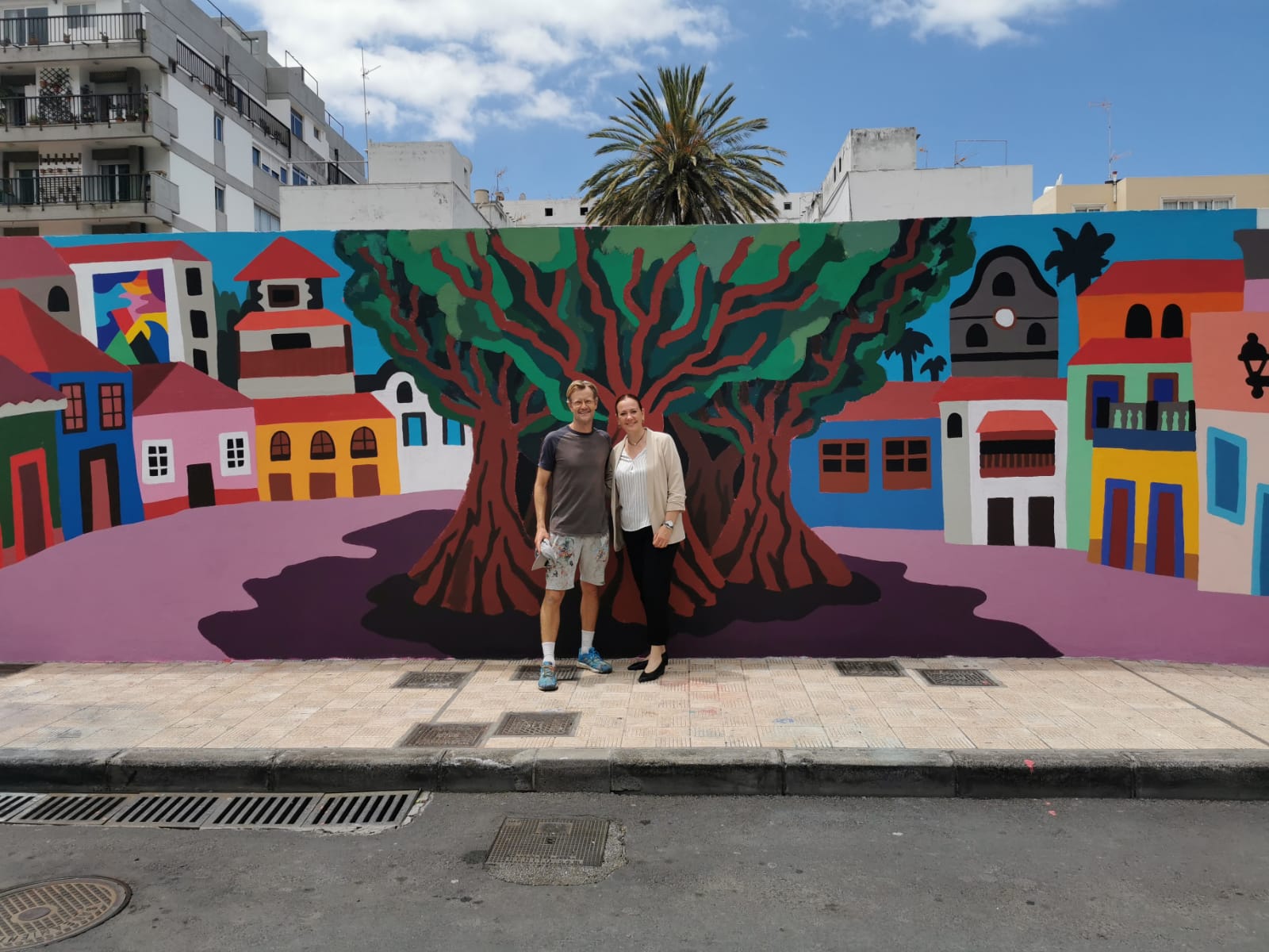 Los Llanos de Aridane amplía su museo en la calle con un mural del reconocido artista francés 3TTMan